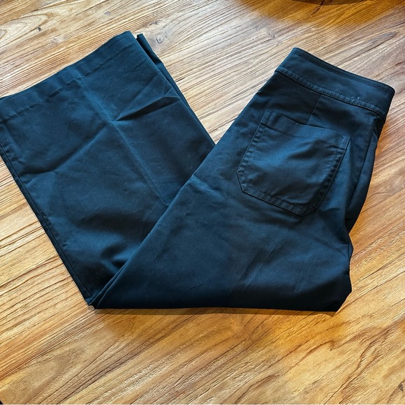 J.Crew Women’s Black Cotton Stretch Wide Leg Ultra High Rise Cropped Trousers 4 - Picture 1 of 10